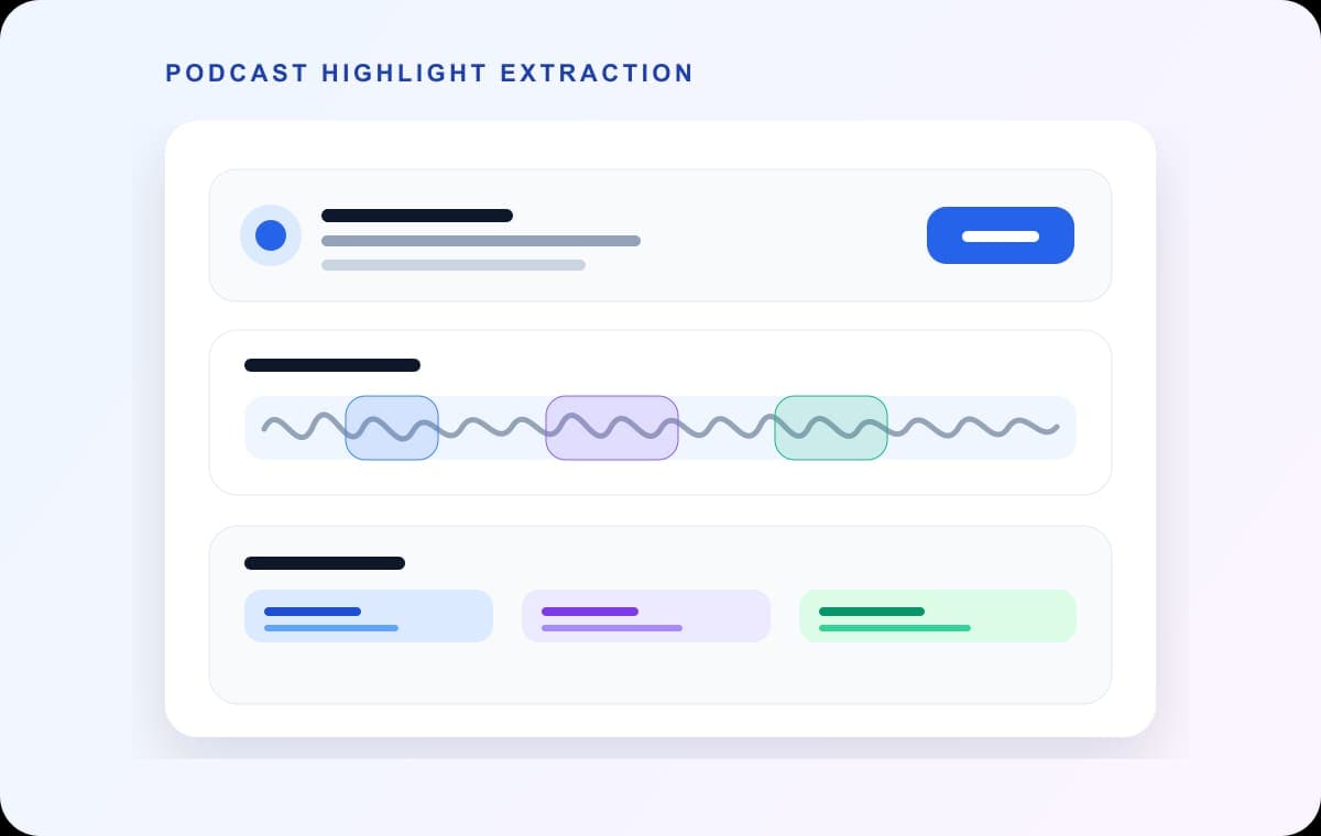 Highlight-clip style screenshot showing several extracted segments ready for reuse.